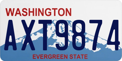 WA license plate AXT9874
