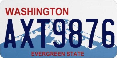 WA license plate AXT9876