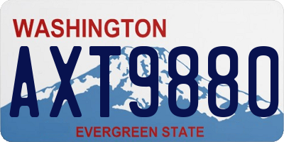 WA license plate AXT9880