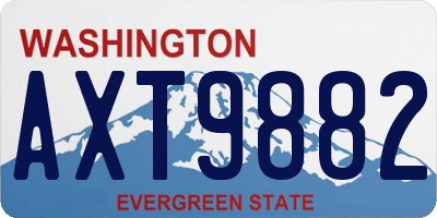 WA license plate AXT9882