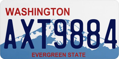 WA license plate AXT9884