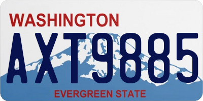 WA license plate AXT9885