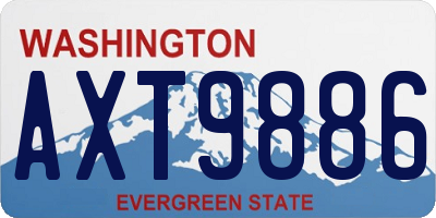 WA license plate AXT9886