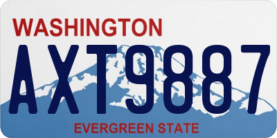 WA license plate AXT9887