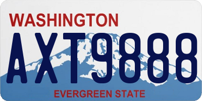 WA license plate AXT9888
