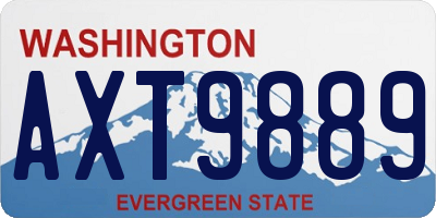 WA license plate AXT9889