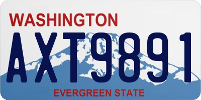WA license plate AXT9891