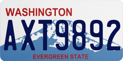 WA license plate AXT9892