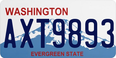 WA license plate AXT9893