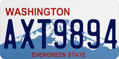 WA license plate AXT9894