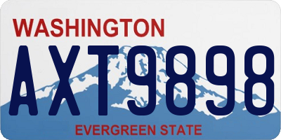 WA license plate AXT9898