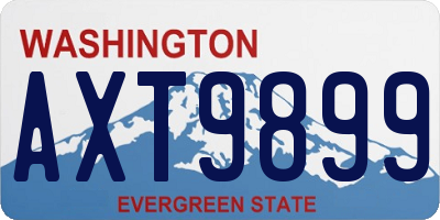 WA license plate AXT9899