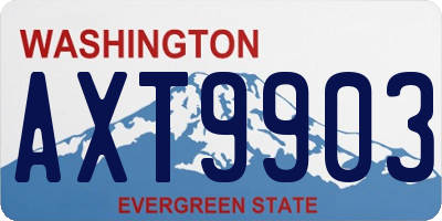 WA license plate AXT9903