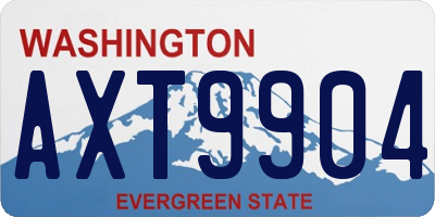 WA license plate AXT9904