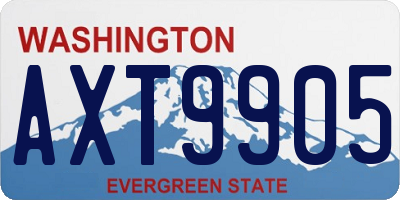 WA license plate AXT9905