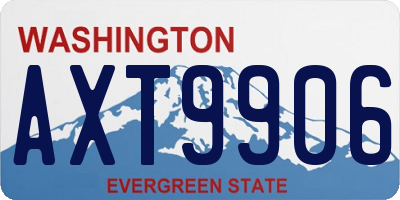 WA license plate AXT9906