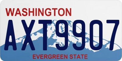 WA license plate AXT9907
