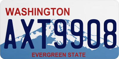 WA license plate AXT9908