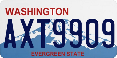WA license plate AXT9909