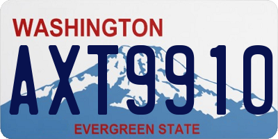 WA license plate AXT9910