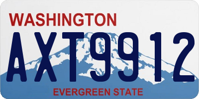 WA license plate AXT9912