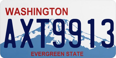 WA license plate AXT9913