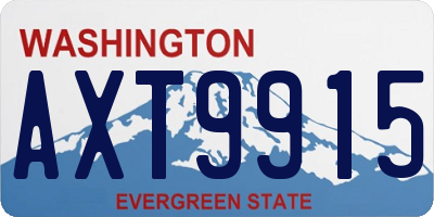 WA license plate AXT9915