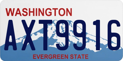 WA license plate AXT9916