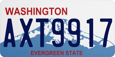 WA license plate AXT9917