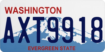 WA license plate AXT9918