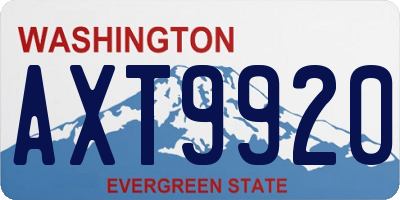 WA license plate AXT9920