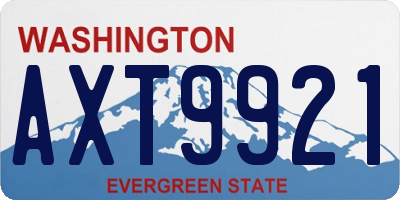 WA license plate AXT9921