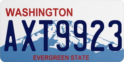 WA license plate AXT9923