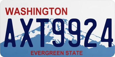 WA license plate AXT9924