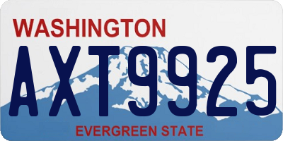 WA license plate AXT9925