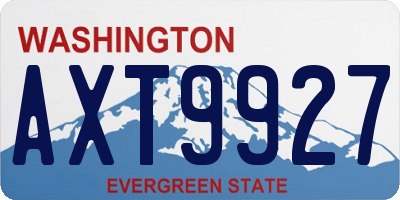WA license plate AXT9927