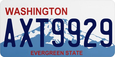 WA license plate AXT9929