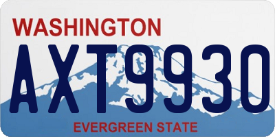 WA license plate AXT9930
