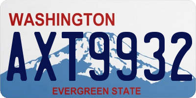 WA license plate AXT9932