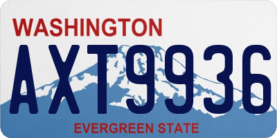 WA license plate AXT9936