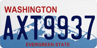 WA license plate AXT9937