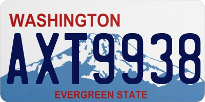 WA license plate AXT9938