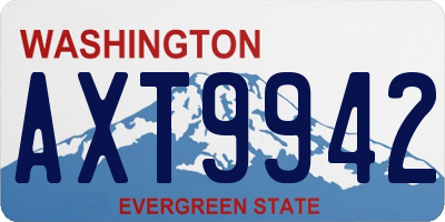 WA license plate AXT9942