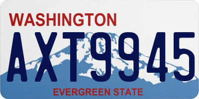 WA license plate AXT9945