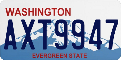 WA license plate AXT9947