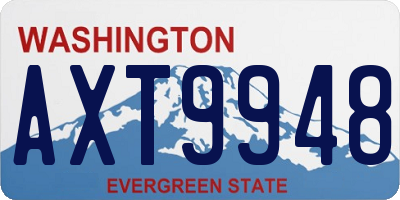 WA license plate AXT9948