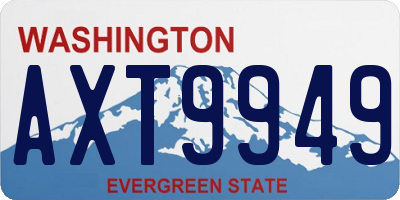 WA license plate AXT9949