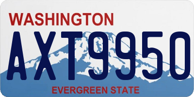 WA license plate AXT9950
