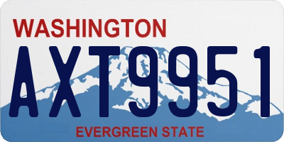 WA license plate AXT9951