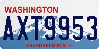 WA license plate AXT9953